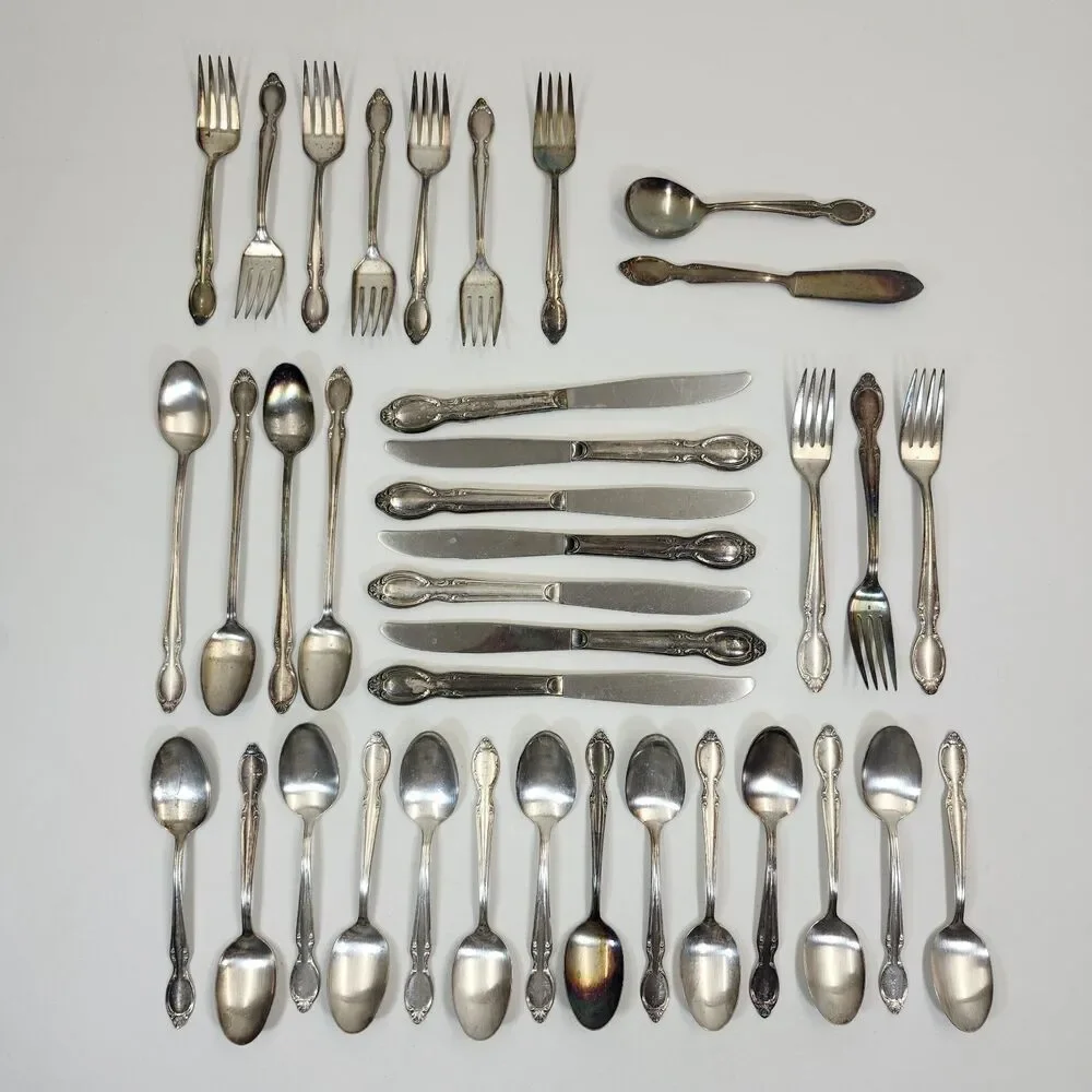 Wm Rogers Precious Mirror Flatware Lot 37 International Silver Plate Spoon Fork